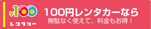 100円レンタカーなら無駄なく使えて料金もお得！